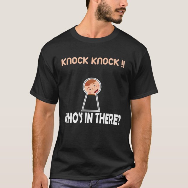 Knock Knock Who's There Pregnancy Announcement Exp T-Shirt (Front)