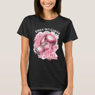 Knock Out Boxing Breast Cancer Awareness Pink Ribb T-Shirt