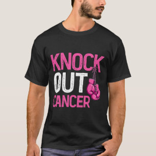 Knock Out Boxing Gloves Pink Ribbon Breast Cancer T-Shirt
