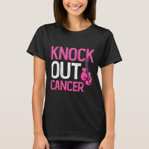 Knock Out Boxing Gloves Pink Ribbon Breast Cancer T-Shirt