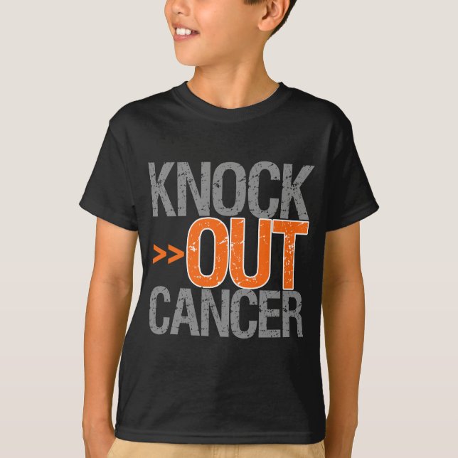 Knock Out Cancer v2 - Kidney Cancer T-Shirt (Front)