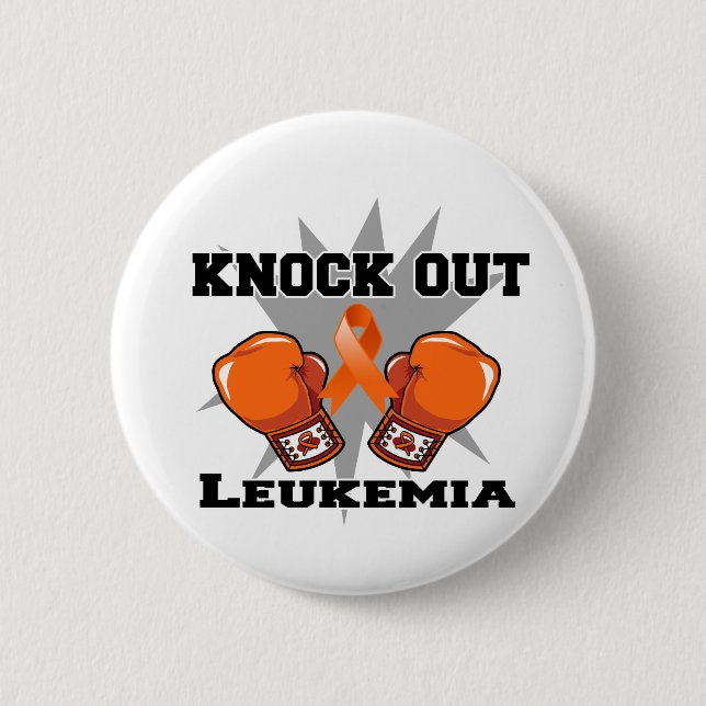 Knock Out Leukaemia 6 Cm Round Badge (Front)