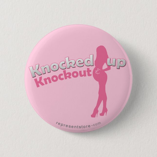 Knocked Up Knockout Baby Shower Mum-to-Be 6 Cm Round Badge (Front)