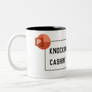 Knockin' Out Decks; Cashin' Dem Checks Two-Tone Coffee Mug