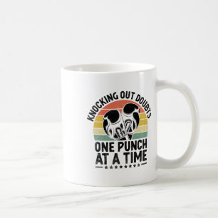 Knocking Out Doubts One Punch At A Time Boxer Spor Coffee Mug