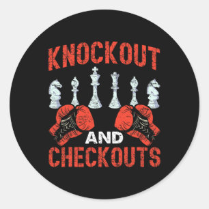 Knockout And Checkouts Chess Boxing  Classic Round Sticker