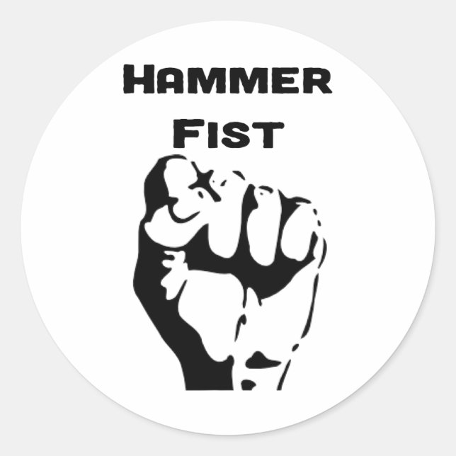 Knockout Boxing Hammer Fist  Classic Round Sticker (Front)