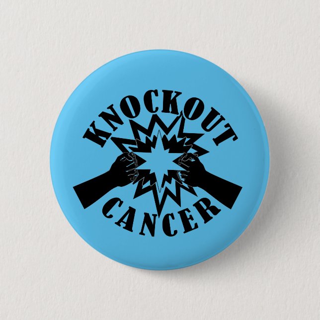 Knockout Cancer 6 Cm Round Badge (Front)