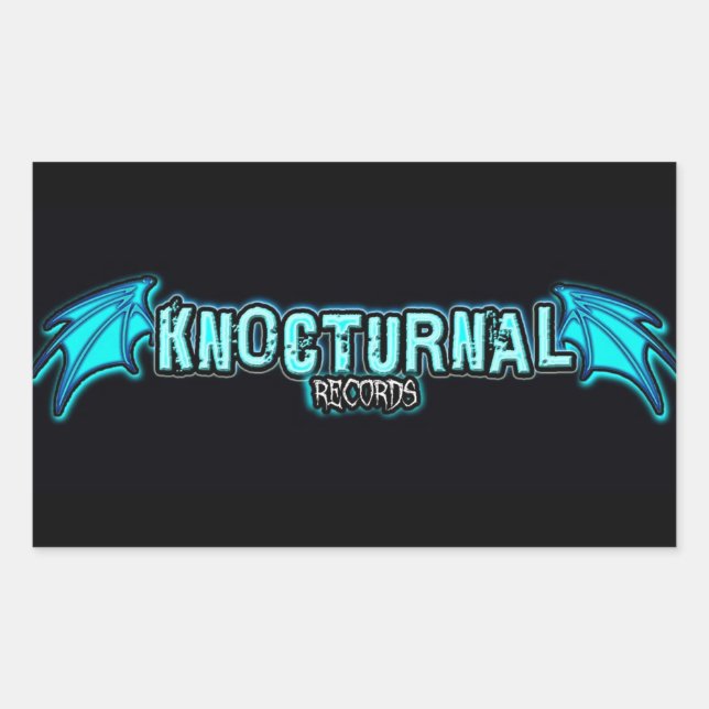 KNOCTURNAL RECORDS BLUE LOGO STICKER (Front)