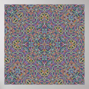 Knortation Knexus Psychedelic Mandala Poster