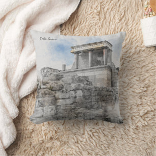 Knossos Palace, Heraklion, Crete, Greece Cushion