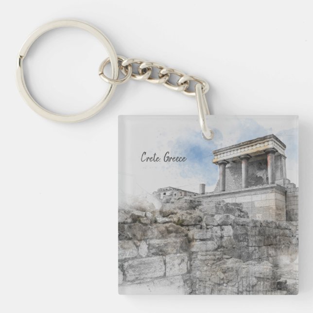 Knossos Palace Keychain – Ancient Crete Souvenir (Front)