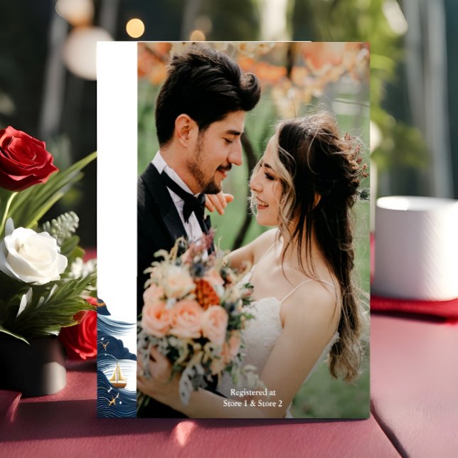 Knot Boat Ship border Photo Picture Bridal Shower Invitation (Creator Uploaded)