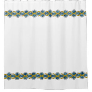 Knot Border - gold silver universe + your back Shower Curtain