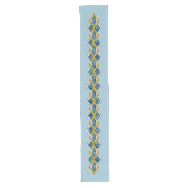 Knot Border gold silver universe + your ideas Long Table Runner (Front)