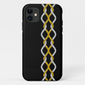 Knot Border gold silver + your backg. name address iPhone 11 Case