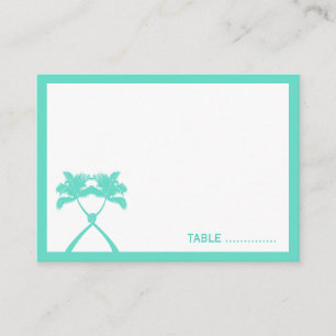 Knot Palm Trees Beach Tropical Wedding Modern Chic Place Card