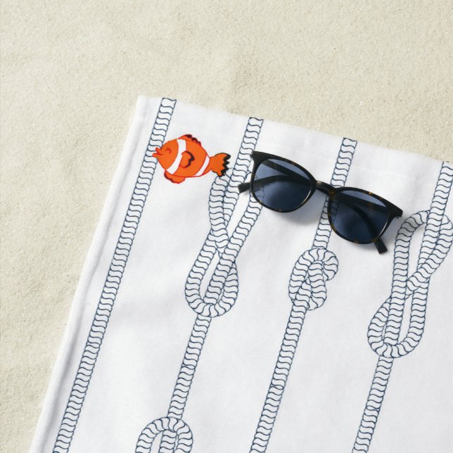 Knots and little fishes. Customisable Beach Towel (In Situ)