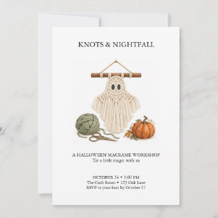 Knots and Nightfall Halloween Macrame Workshop Invitation