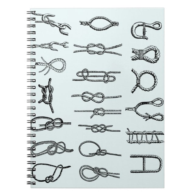 Knots, hitching, secure, ties,  nautical notebook (Front)