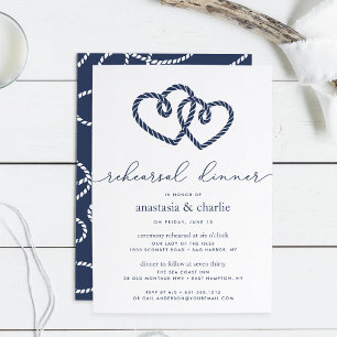 Knotted Hearts Ceremony Rehearsal & Dinner Invite