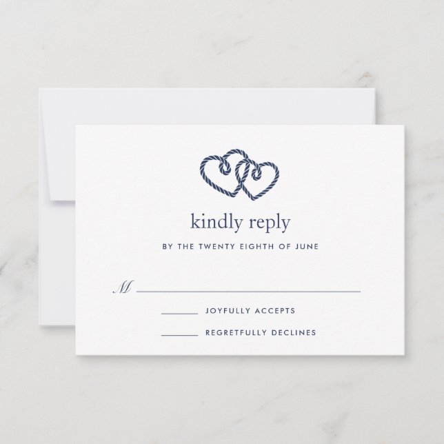 Knotted Hearts RSVP Card (Front)
