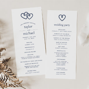 Knotted Hearts Wedding Ceremony Program