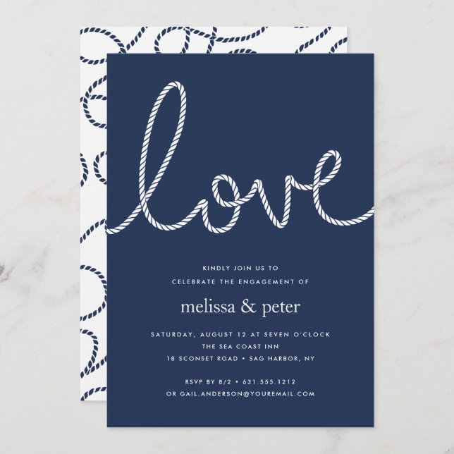 Knotted Love Engagement Party Invitation (Front/Back)