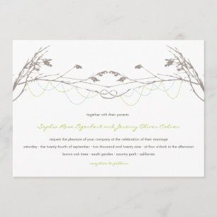 Knotted Love Trees Branch Wedding Invitation Card