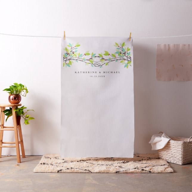 Knotted Love Trees Wedding Photo Backdrop Cloth (In Situ)