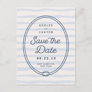 Knotted   Nautical Save the Date Announcement Postcard