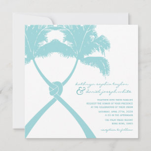Knotted Palm Trees Tropical Destination Wedding Invitation