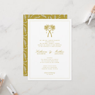 Knotted Palm Trees Tropical Destination Wedding Invitation