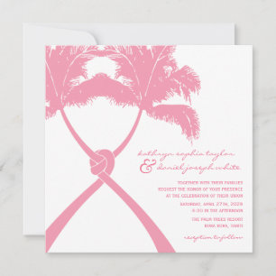 Knotted Palm Trees Tropical Destination Wedding Invitation