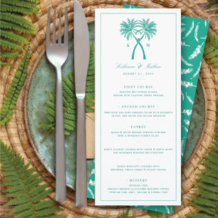 Knotted Palm Trees Tropical Destination Wedding Menu
