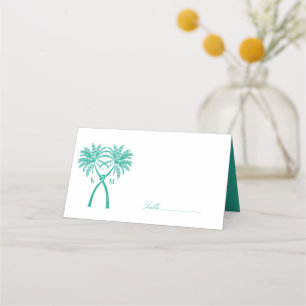 Knotted Palm Trees Tropical Destination Wedding Place Card