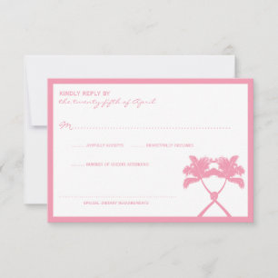 Knotted Palm Trees Tropical  Destination Wedding RSVP Card