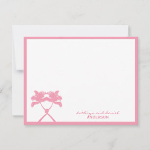 Knotted Palm Trees Tropical Destination Wedding Thank You Card