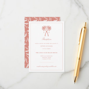 Knotted Palm Trees Tropical Wedding Reception Enclosure Card