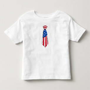 Knotted Tie American Flag 4th of July Toddler T-Shirt