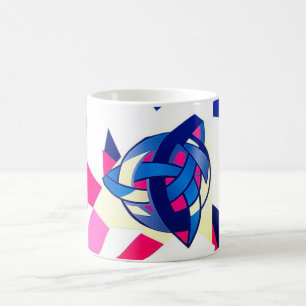 Knotted World Blue Monogram Mug