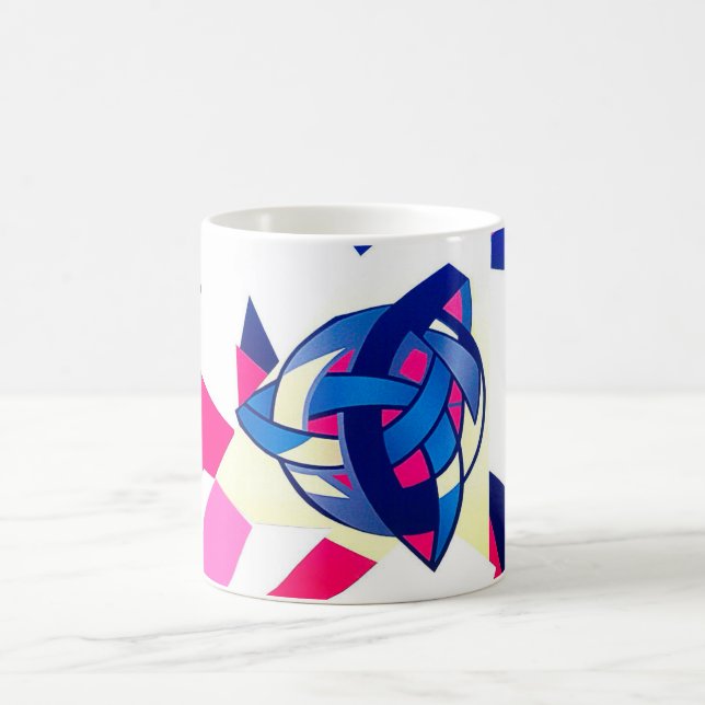 Knotted World Blue Monogram Mug (Center)