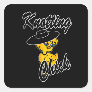 Knotting Chick #4 Square Sticker