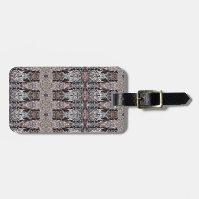 Knotty Cement Ikat Luggage Tag (Front Horizontal)
