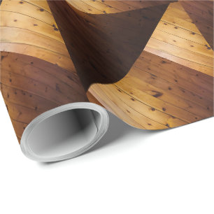 Knotty Pine Wooden Slats Look Wrapping Paper