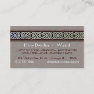 Knotwork Border Business Cards, Style C Business Card