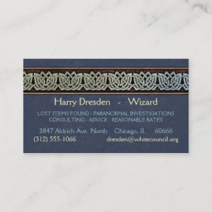 Knotwork Border Business Cards, Style D Card
