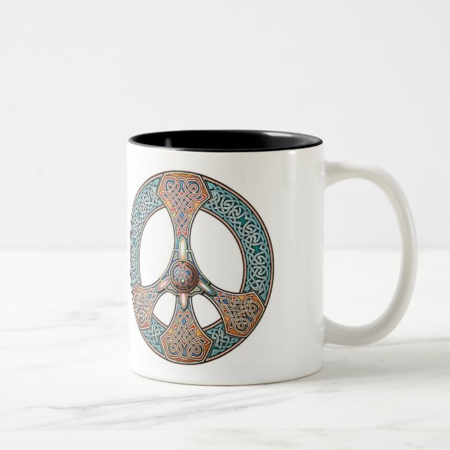 Knotwork Peace Sign Mug (Right)