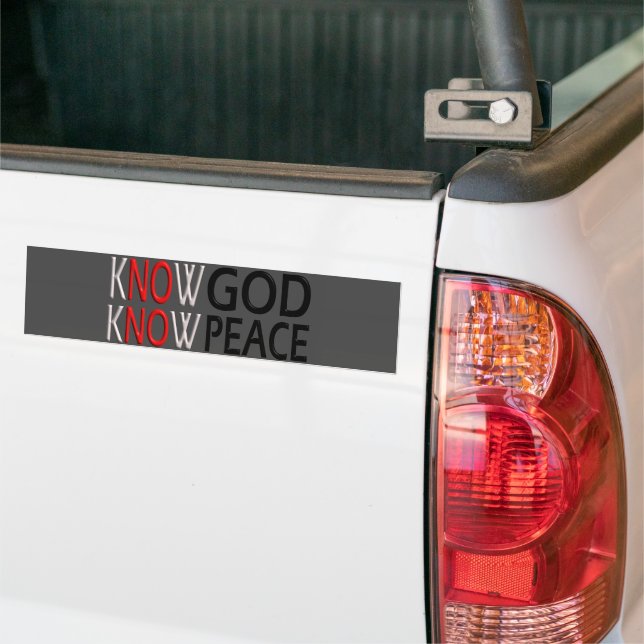 Know God Know Peace Bumper Sticker (On Truck)
