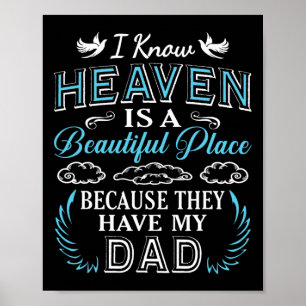 Know Heaven Dad In Heaven Missing Dad Gift Father  Poster